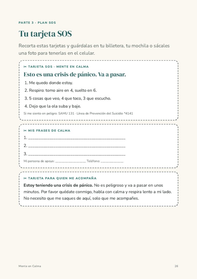 Página: tarjeta SOS
